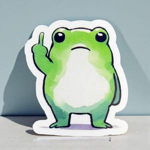 Middle Finger Frog Sticker: Funny Waterproof Vinyl image 4