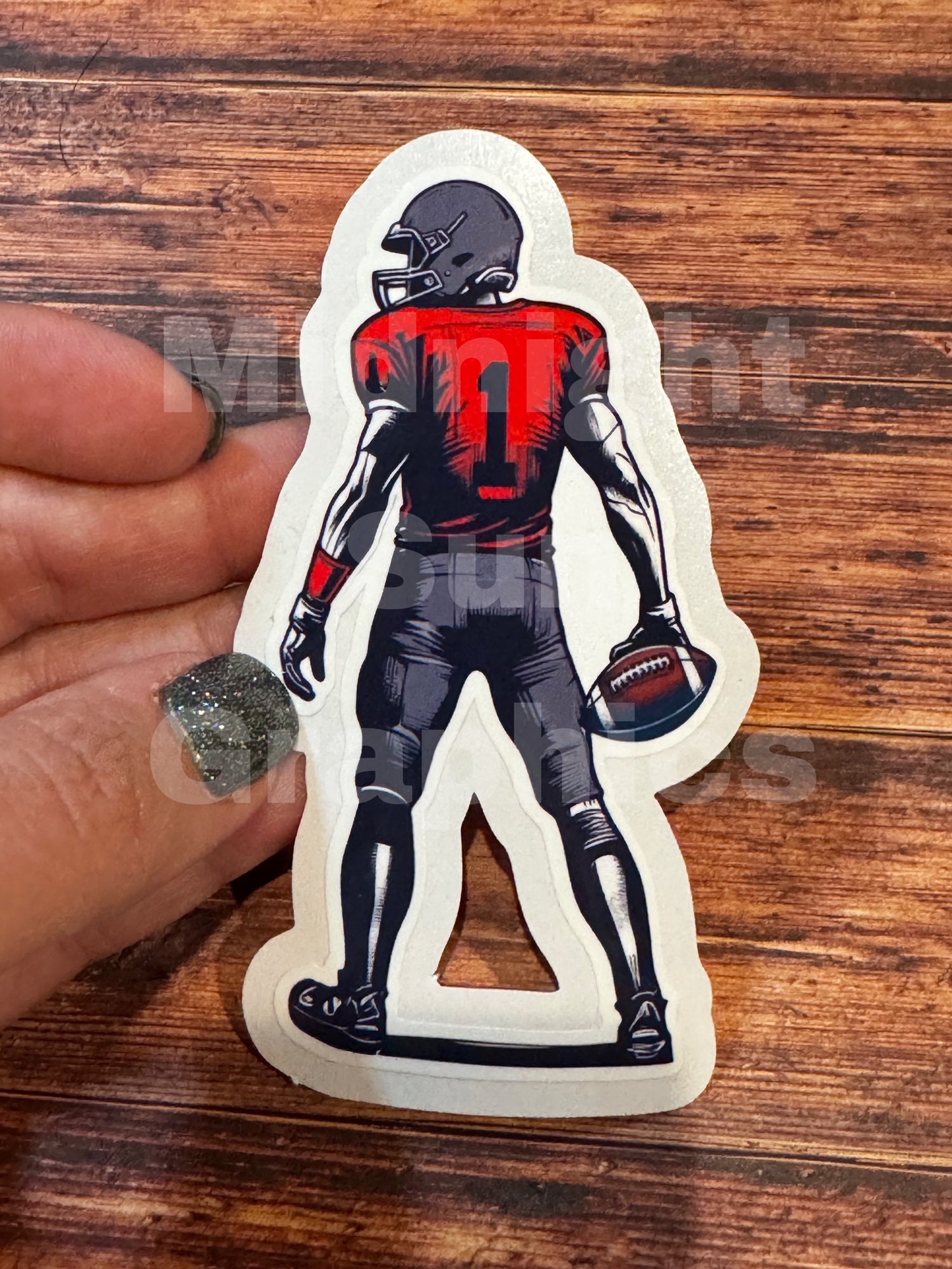 Personalized Football Player Sticker: Custom Team Colors and Jersey ...