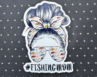 Fishing Mom Sticker: Waterproof Vinyl