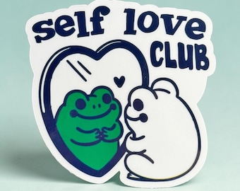 Self Love Club  sticker | frog sticker | Inspirational stickers