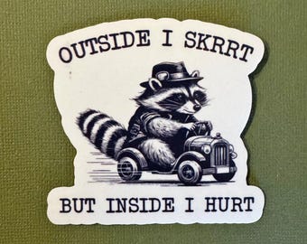 Funny Raccoon Sticker: Waterproof Laptop Decal