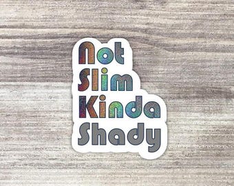 Not slim kinda shady sticker | Quote sticker | Funny water bottle or Laptop sticker