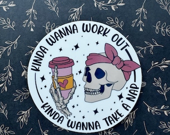Funny Workout Nap Sticker, Gym Motivation