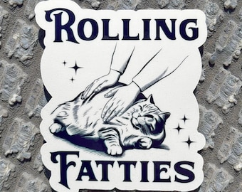 Rolling Fatties Funny Cat Sticker: Cat Lover Gift