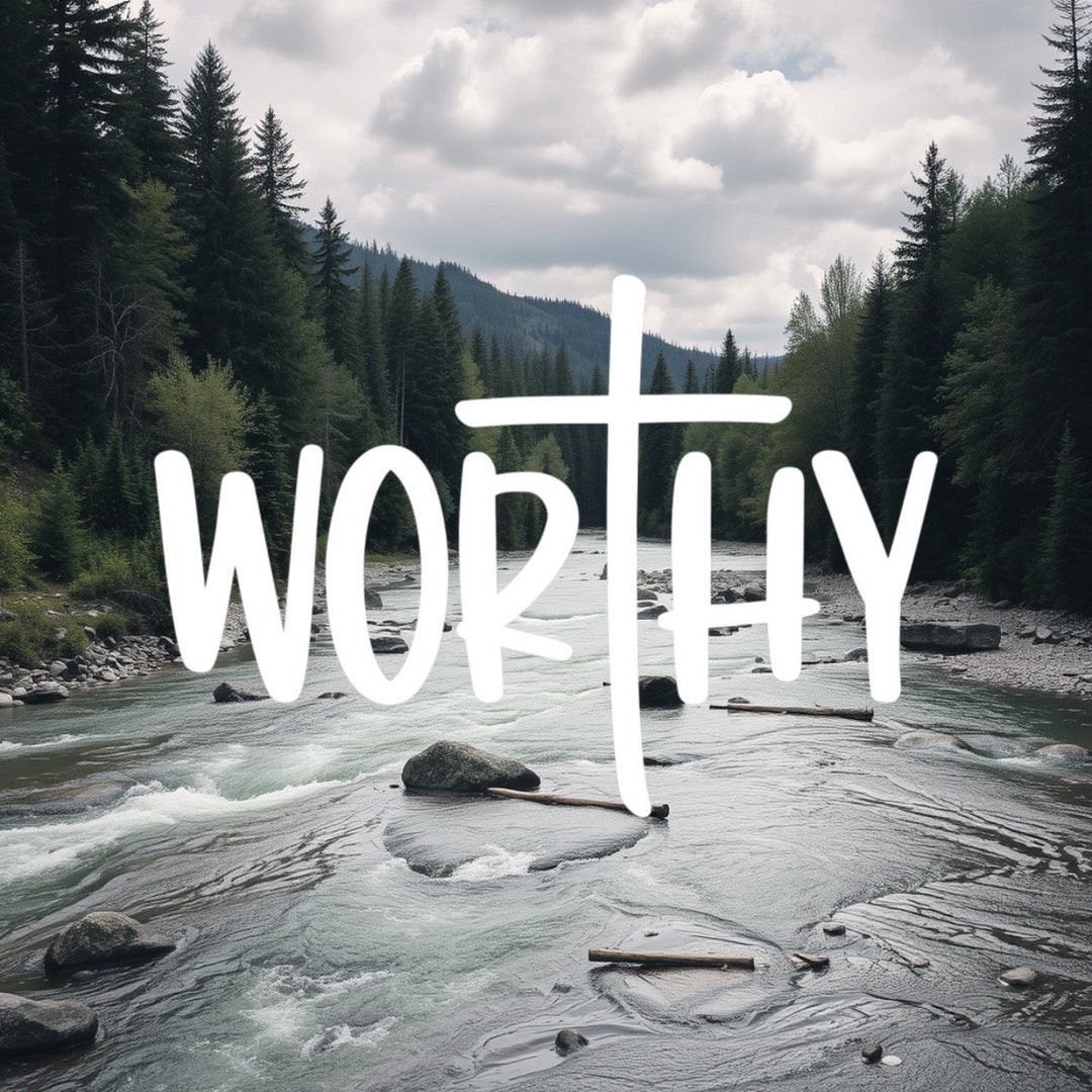 Worthy Cross Decal: Faith Based Vinyl Decal - Etsy