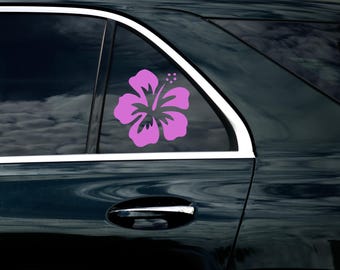 Hibiscus Flower Car Decal: Hawaiian Floral Vinyl Decal