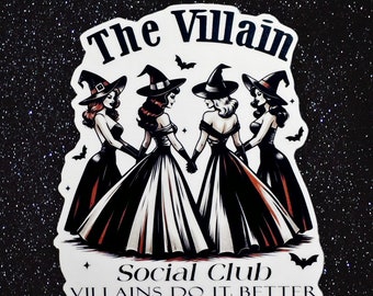 Villain Social Club Sticker, Waterproof Witch Sticker