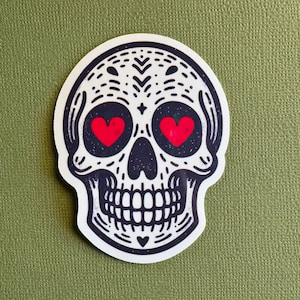 Skull heart sticker | Waterproof sticker