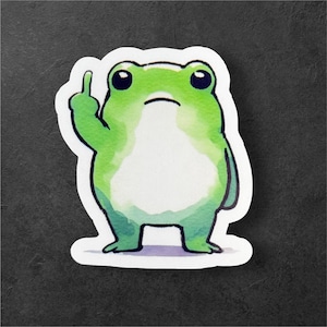 Middle Finger Frog Sticker: Funny Waterproof Vinyl image 5