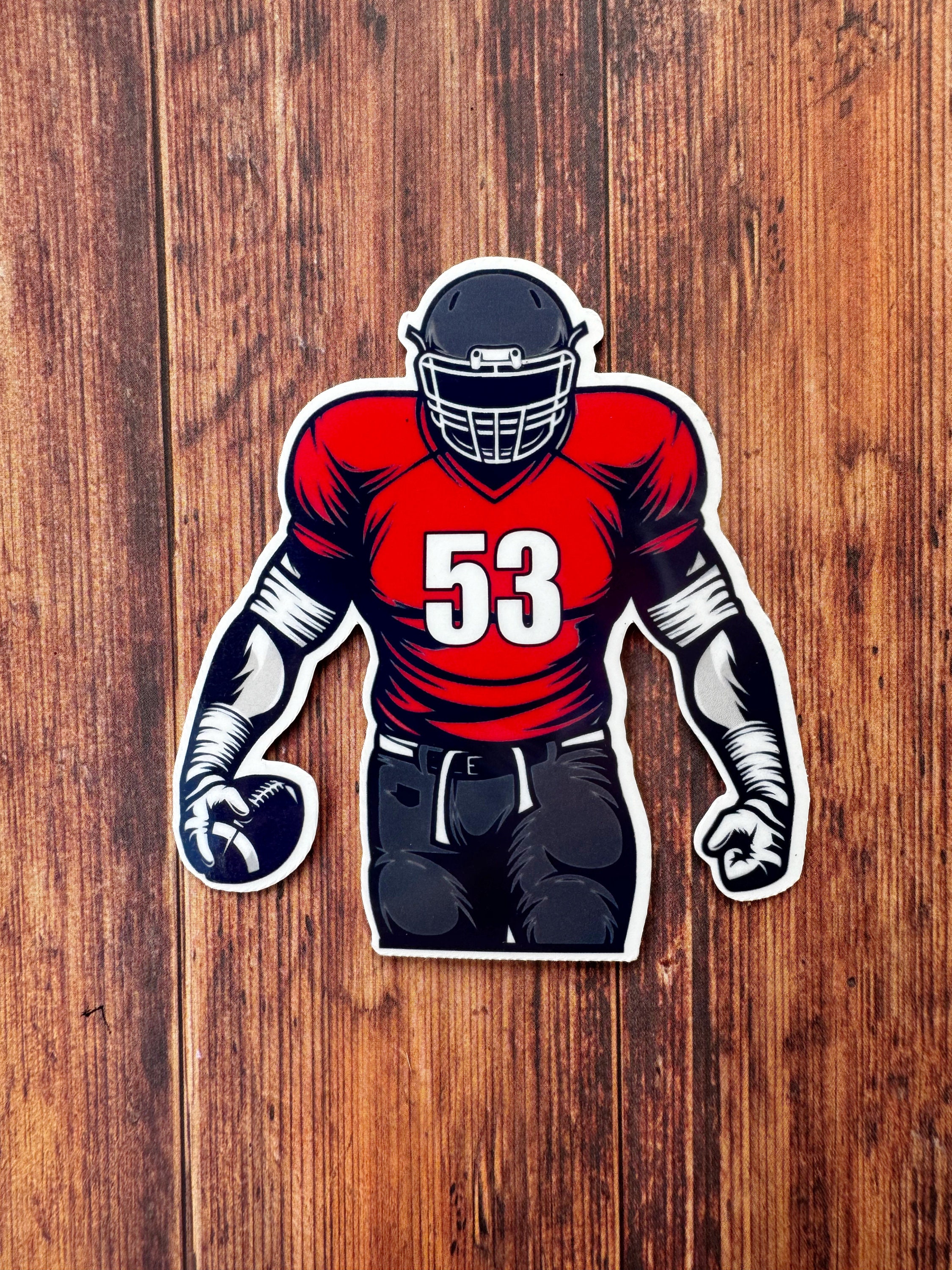 Personalized Football Player Sticker: Custom Team Colors & Number - Etsy