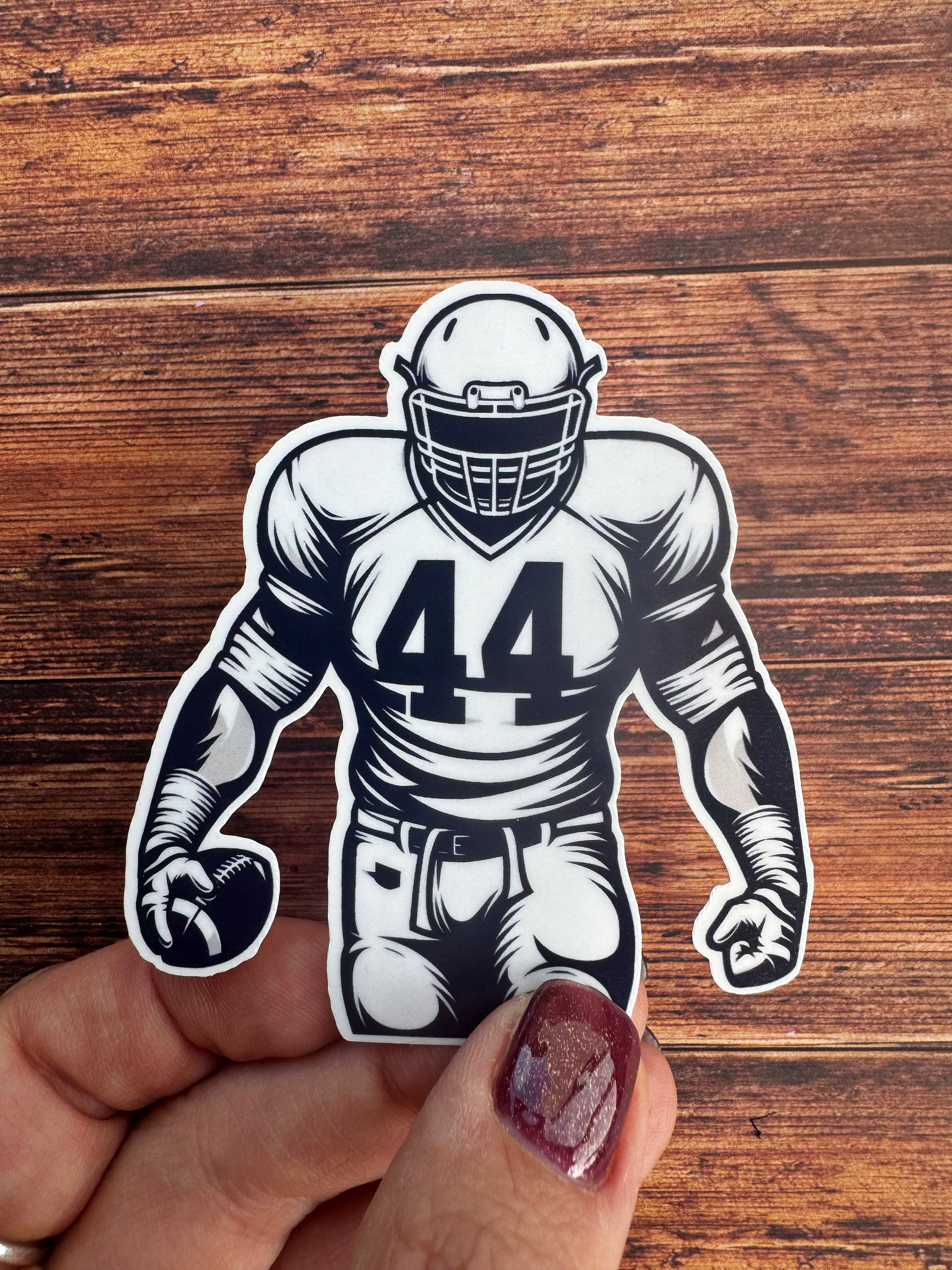 Personalized Football Player Sticker: Custom Team Colors & Number - Etsy