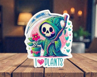 I Heart Plants Sticker: Waterproof Vinyl Sticker