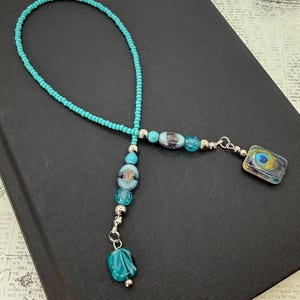 Beaded charm Bookmark, Boho Page Marker, Page Saver, Place Holder, Journal Clip, Planner Dangle,