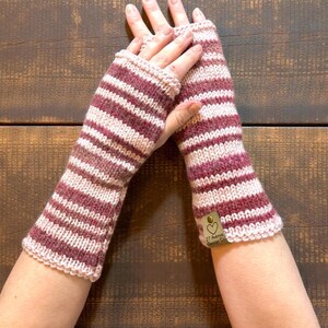 Pink Striped Arm Warmers - Etsy