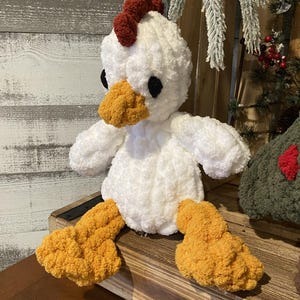 Adorable Chicken Stuffy;  Great Child or even Adult Gift Idea;  Finger Knit Stuffy