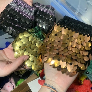 Knitted Dragon Scale Bags