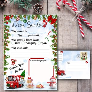 Zauberhafter Weihnachtsbrief an Nikolaus mit Ausgeschnittenem Umschlag – DIY Urlaubsspaß für Kinder / Kinder Feiertage / Weihnachtswunschliste pdf