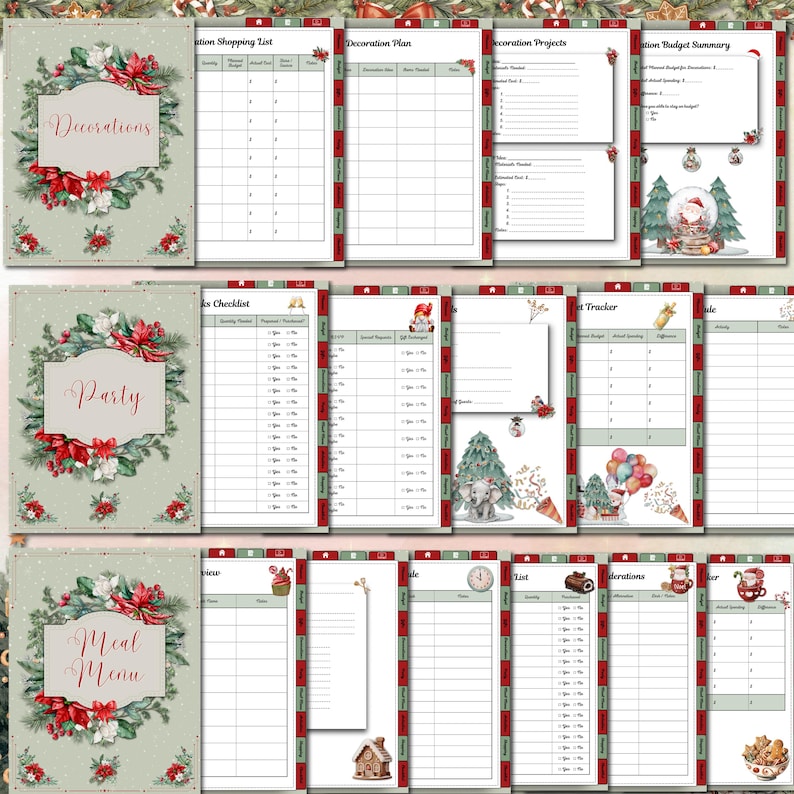 Christmas Planner Printable PDF | Holiday Planner With Clickable Links ...