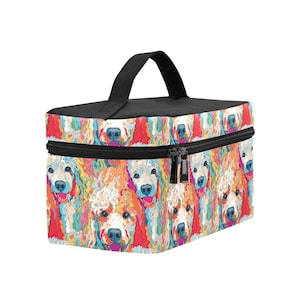 Insulated Lunch Bag, Reusable Thermal Poodle Print Lunch Box for Dog Lovers, Pet Themed Waterproof Tote for Adults, Kids, School Work Travel