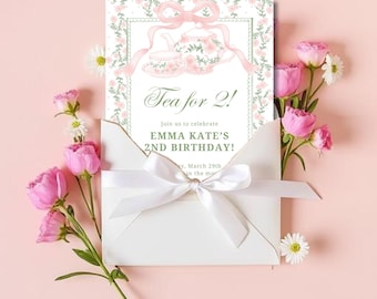 Tea Party Invitation: 5x7 Canva Template (Digital Download)