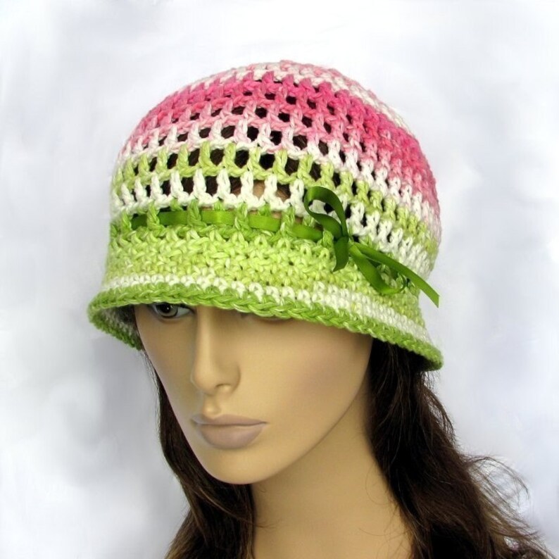 Crochet Hat Pattern Womens Hat Pattern Adjustable Cloche Teen Etsy