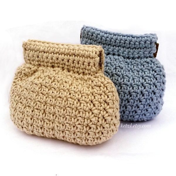 Porte-monnaie motif au crochet pochette à pincer petit cadre à presser flex mignon