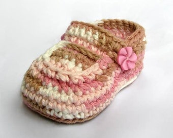 Crochet Pattern Booties Baby Girls Shoes Crochet Patterns Neapolitan with buttons