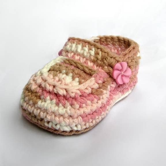 Neapolitan Baby Booties Crochet Pattern