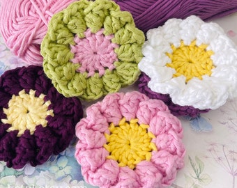 Crochet flower pattern Bonnie blooms appliqué tutorial