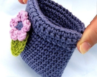 Coin Purse Crochet pattern coin pouch coin purse pinch purse squeeze flex frame purse crochet pattern with flower money purse