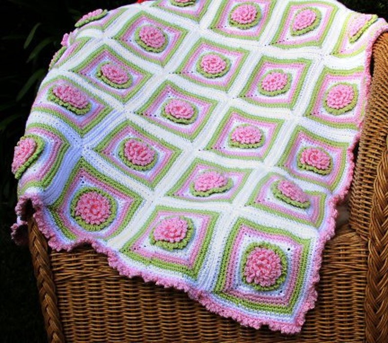 Crochet Baby Blanket Pattern Flower Blanket Baby Aphgan Etsy
