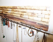 Jewelry Organizer Wood Cork Tile Wall Art Wall Mount Jewelry Hanger Earring Bracelet Necklace Hanger Jewelry Hooks Jewelry Display Unique