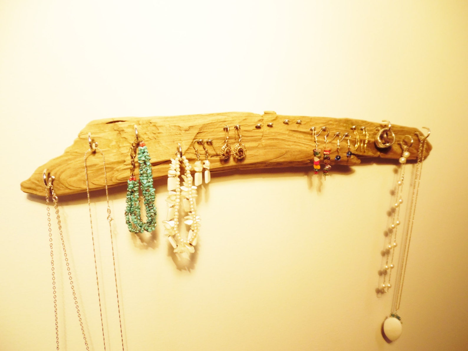 Driftwood Jewelry Organizer Necklace Hanger Earring Tree Etsy