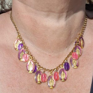gold chain necklace stainless steel heart pattern and charms handmade birthday gift mother&#39;s day Christmas
