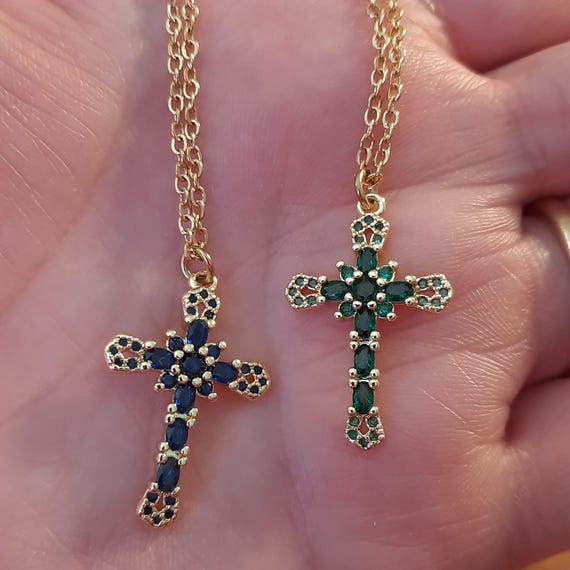 Collana Croce In Acciaio 316L Con Perline E Catena Sfera: Gioiello Religioso Senza Nichel