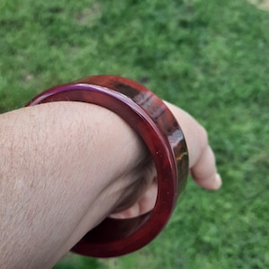 retro vintage marbled acrylic resin bangle bracelet