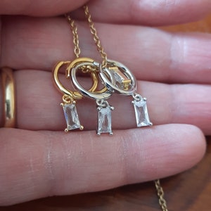 316 stainless steel single loop set with white crystal, very high quality