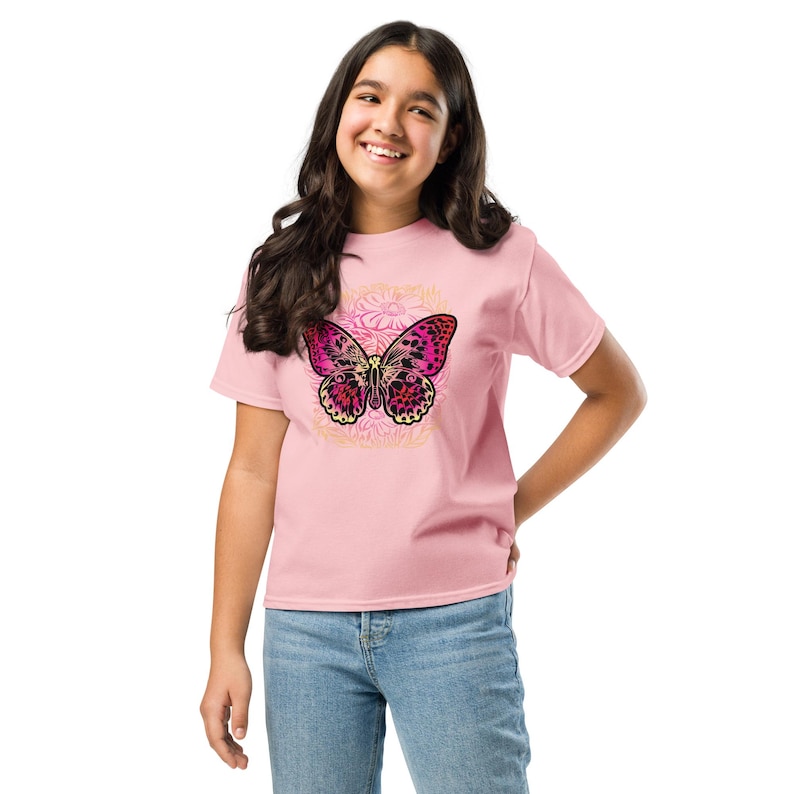kids-pink-butterfly-t-shirt-cute-insect-tee-aesthetic-nature-child