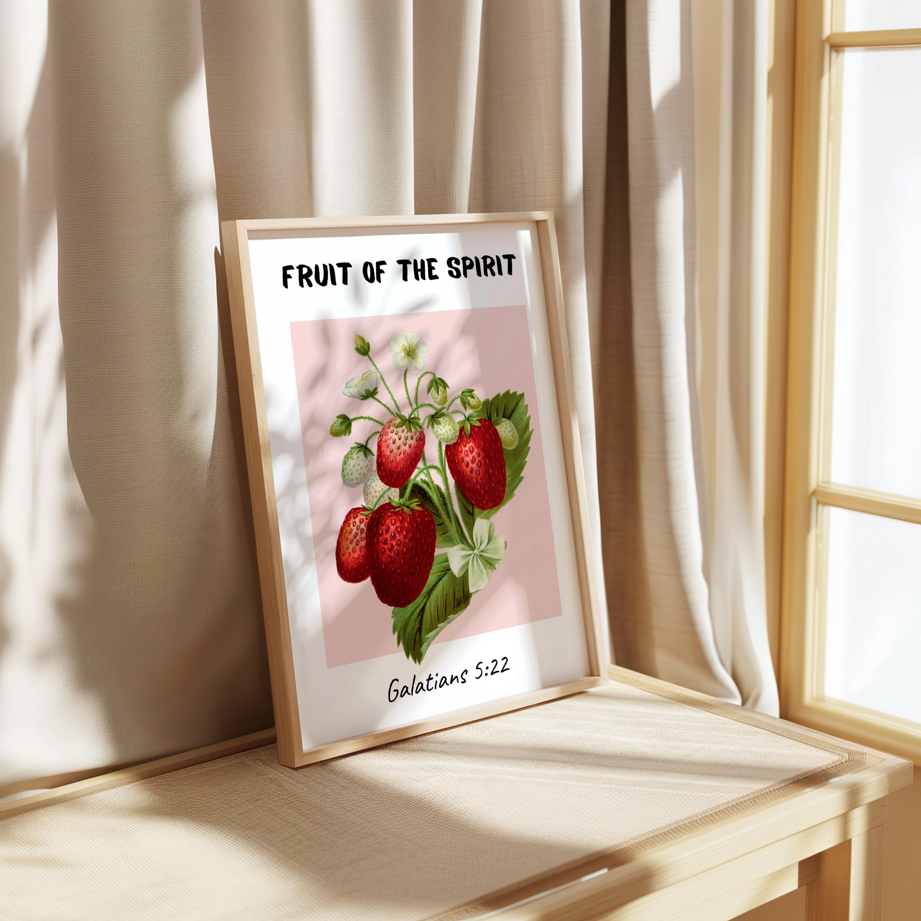 Fruit of the Spirit Wall Art Print Galatians 5:22 Christian Strawberry ...