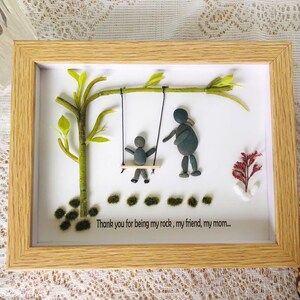 Personalized Mother's Day Pebble Art, Mom Pebble Art, Gift For Mother Day, Pebble Art Gift For Mom From Daughter, Pebble Painting