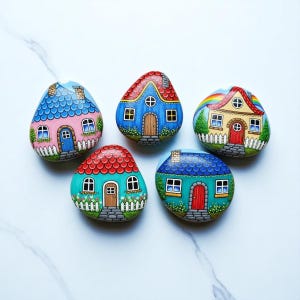 Hand-Painted Fairy House Rock: Personalized Nature-Inspired Decor
