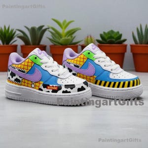 Buzz Lightyear Custom Air Force 1, Hand-Painted Kids Sneakers