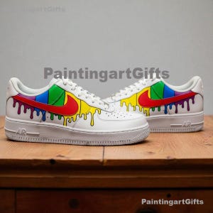 Custom Drip Air Force 1, Multicolor Drip Air Force 1, Custom Air Force 1 Sneakers, Hand Painted Air Force 1, zapatillas personalizadas