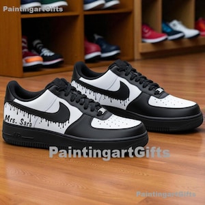 Hand-Painted Cartoon Air Force 1 Sneakers, Custom Comic Style Shoes