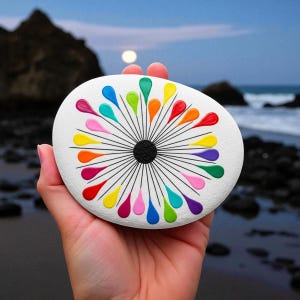 Unique Hand Painted Pebble for Colorful Decor, Hand Painted Abstract Art Stone, Halloween painting rocks art, Colorful hand Painted Rocks