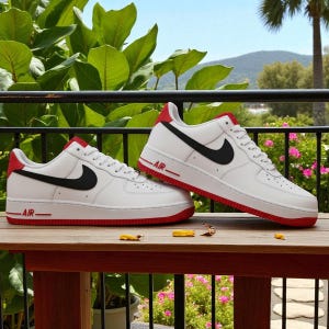 Chicago Custom AF1, Red and Black Custom Air Force 1, Minimalist Red and Black Air Force 1, Gift For Teacher, Back to School Gift for Kids