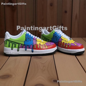 colorful custom air force 1, Custom Rainbow Splash Air Force 1, Hand Painted Drip AF1, Graffiti Drip Custom Air force 1, Personalized shoes