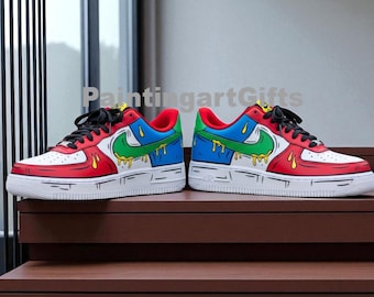 Tênis Air Force 1 personalizados com estampa de desenho animado: calçados streetwear pintados à mão