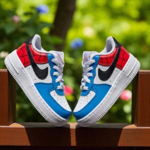 Custom Air Force 1 Spider for Kids, Spider Sneakers for Kids, Spider Kid Air Force 1, Hand Painted Spider shoes, toddler Air Force 1 custom