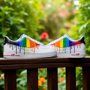 Personalized Rainbow Drip Air Force 1, Back To School Sneakers, Custom Air Force 1 gift for Kids, custom birthday, Back to School sneaker